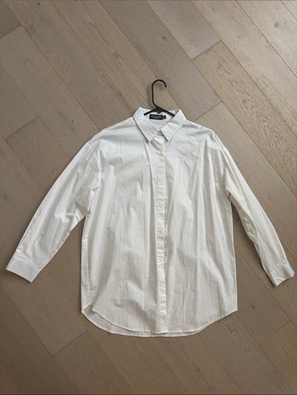 PrettyLittleThing White Cotton Button-Down Shirt